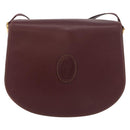 CARTIER Must Line Shoulder Bag Leather Bordeaux Gold Auth 176685-13