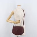 CARTIER Must Line Shoulder Bag Leather Bordeaux Gold Auth 176685-25