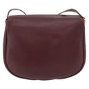 CARTIER Must Line Shoulder Bag Leather Bordeaux Gold Auth 176685-2