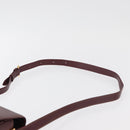 CARTIER Must Line Shoulder Bag Leather Bordeaux Gold Auth 176685-14