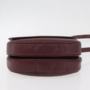 CARTIER Must Line Shoulder Bag Leather Bordeaux Gold Auth 176685-5