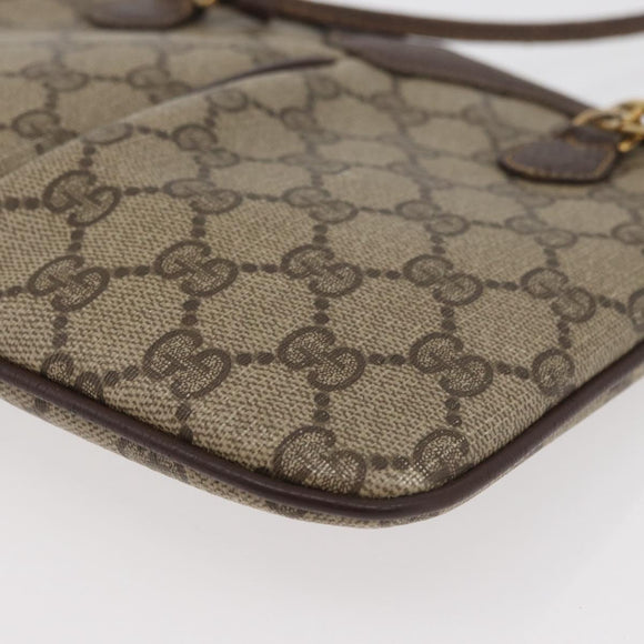 GUCCI GG Supreme Web Sherry Line Shoulder Bag PVC Beige 904 02 047 Auth 176686