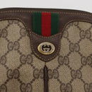GUCCI GG Supreme Web Sherry Line Shoulder Bag PVC Beige 904 02 047 Auth 176686-15