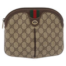 GUCCI GG Supreme Web Sherry Line Shoulder Bag PVC Beige 904 02 047 Auth 176686-2