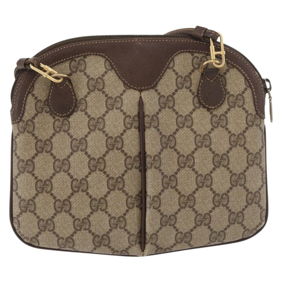 GUCCI GG Supreme Web Sherry Line Shoulder Bag PVC Beige 904 02 047 Auth 176686