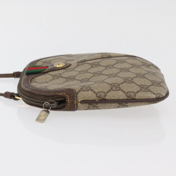 GUCCI GG Supreme Web Sherry Line Shoulder Bag PVC Beige 904 02 047 Auth 176686