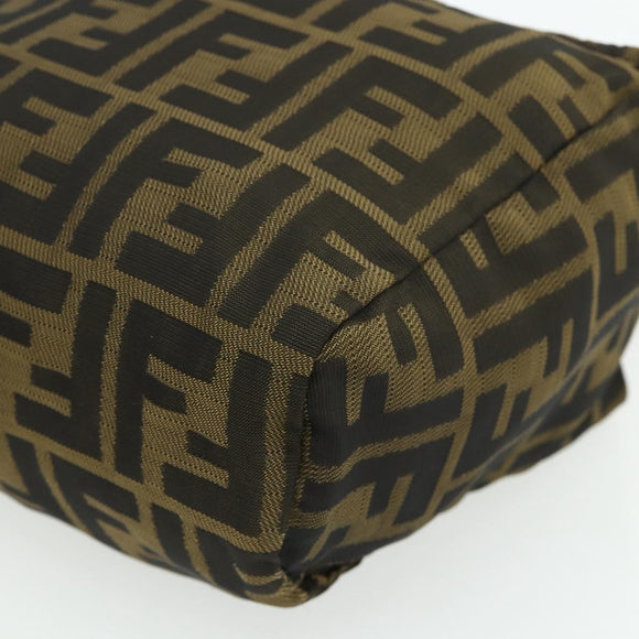 FENDI Zucca Canvas Hand Bag Brown Black Auth 176687
