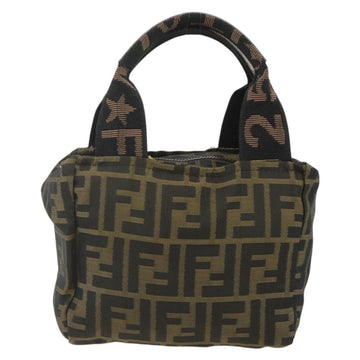 FENDI Zucca Canvas Hand Bag Brown Black Auth 176687 - 0