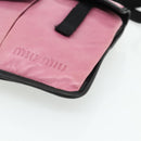 Miu Miu Shoulder Bag Leather Pink Silver Auth 176688A-9