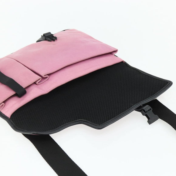 Miu Miu Shoulder Bag Leather Pink Silver Auth 176688A
