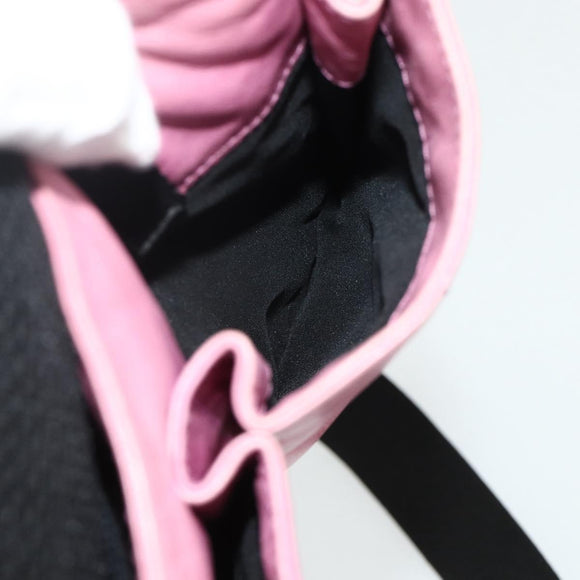 Miu Miu Shoulder Bag Leather Pink Silver Auth 176688A