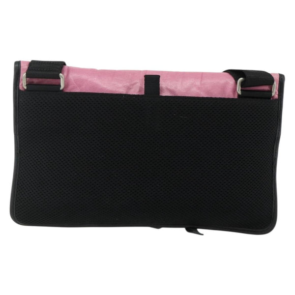 Miu Miu Shoulder Bag Leather Pink Silver Auth 176688A