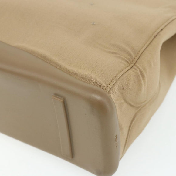 PRADA Shoulder Bag Nylon Beige Silver Auth 176689