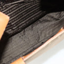 PRADA Shoulder Bag Nylon Beige Silver Auth 176689-11