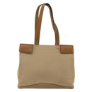 PRADA Shoulder Bag Nylon Beige Silver Auth 176689-13
