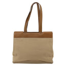 PRADA Shoulder Bag Nylon Beige Silver Auth 176689-2