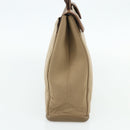 PRADA Shoulder Bag Nylon Beige Silver Auth 176689-3