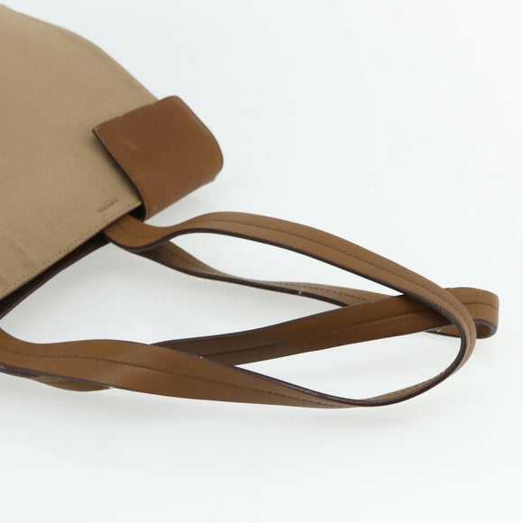 PRADA Shoulder Bag Nylon Beige Silver Auth 176689