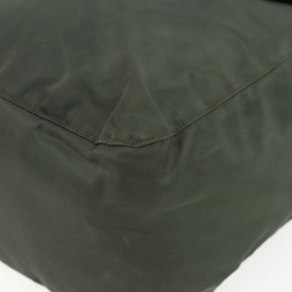 PRADA Backpack Nylon Silver Khaki Auth 176690