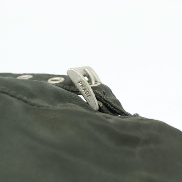 PRADA Backpack Nylon Silver Khaki Auth 176690