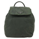 PRADA Backpack Nylon Silver Khaki Auth 176690-13