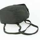 PRADA Backpack Nylon Silver Khaki Auth 176690-9