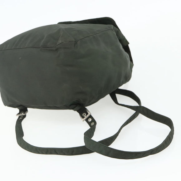 PRADA Backpack Nylon Silver Khaki Auth 176690