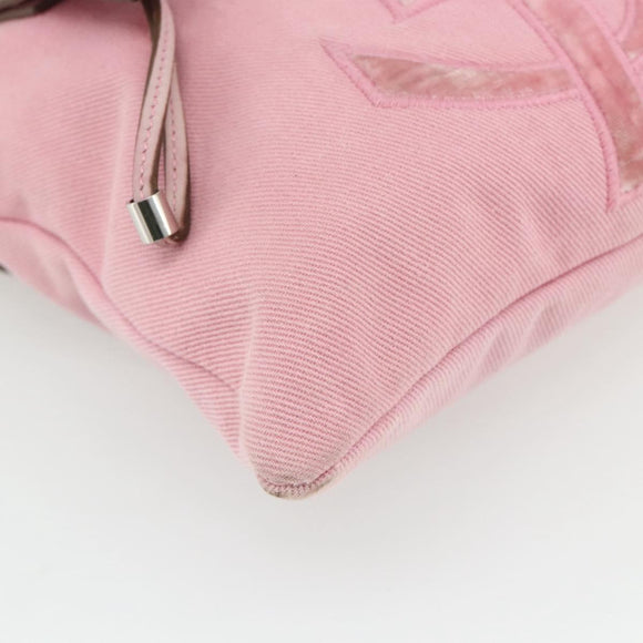 SAINT LAURENT Kahala Tote Bag Canvas Pink Silver 123435 Auth 176691
