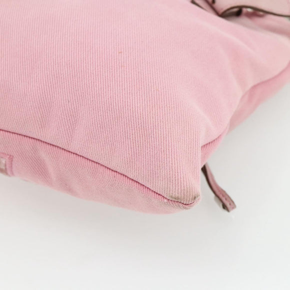 SAINT LAURENT Kahala Tote Bag Canvas Pink Silver 123435 Auth 176691