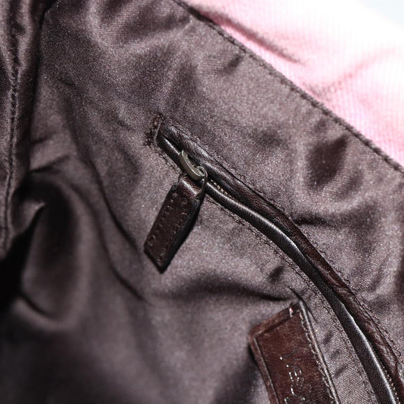SAINT LAURENT Kahala Tote Bag Canvas Pink Silver 123435 Auth 176691