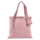 SAINT LAURENT Kahala Tote Bag Canvas Pink Silver 123435 Auth 176691-3
