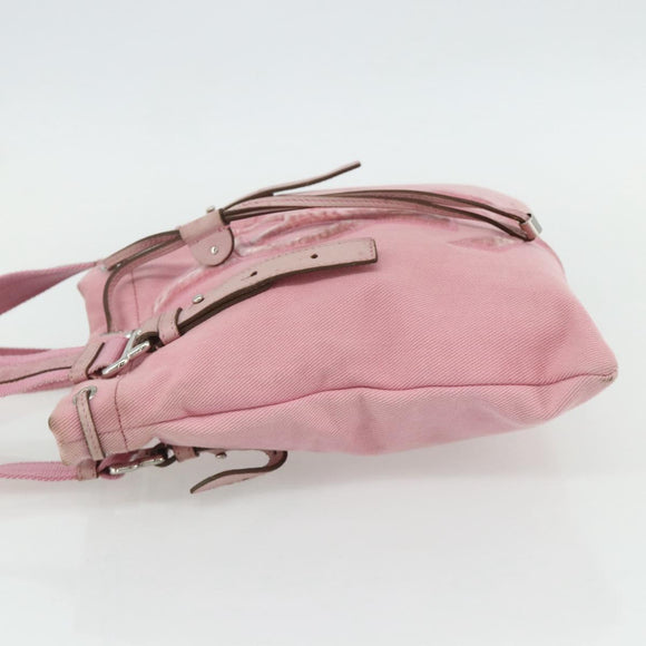 SAINT LAURENT Kahala Tote Bag Canvas Pink Silver 123435 Auth 176691