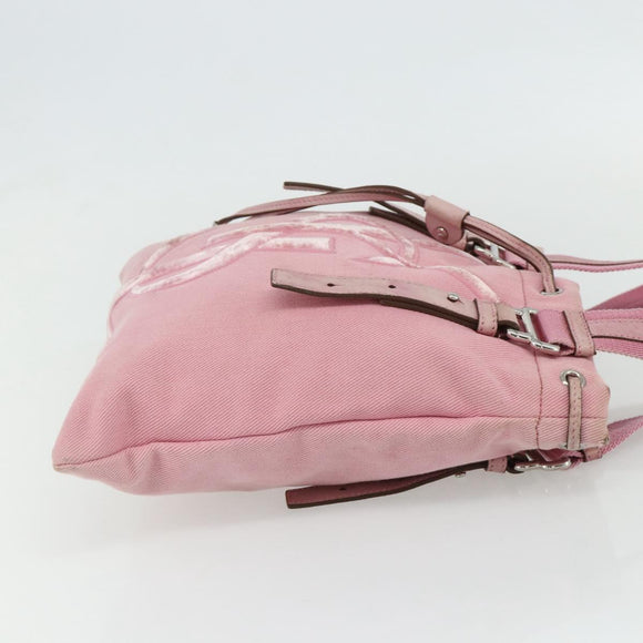 SAINT LAURENT Kahala Tote Bag Canvas Pink Silver 123435 Auth 176691
