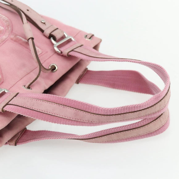 SAINT LAURENT Kahala Tote Bag Canvas Pink Silver 123435 Auth 176691
