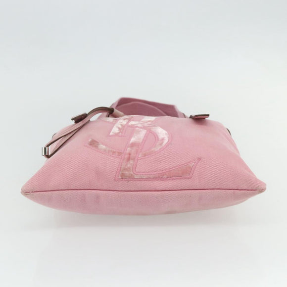SAINT LAURENT Kahala Tote Bag Canvas Pink Silver 123435 Auth 176691