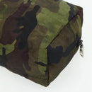PRADA Pouch Nylon Silver Khaki Auth 176692A-15