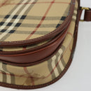 Burberrys Nova Check Shoulder Bag PVC Leather Beige Gold Auth 176693-10
