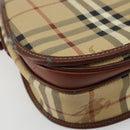 Burberrys Nova Check Shoulder Bag PVC Leather Beige Gold Auth 176693-11