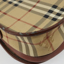 Burberrys Nova Check Shoulder Bag PVC Leather Beige Gold Auth 176693-13