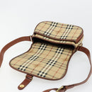 Burberrys Nova Check Shoulder Bag PVC Leather Beige Gold Auth 176693-17