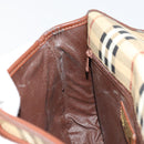 Burberrys Nova Check Shoulder Bag PVC Leather Beige Gold Auth 176693-21