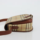 Burberrys Nova Check Shoulder Bag PVC Leather Beige Gold Auth 176693-5