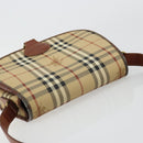 Burberrys Nova Check Shoulder Bag PVC Leather Beige Gold Auth 176693-6