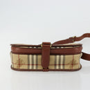 Burberrys Nova Check Shoulder Bag PVC Leather Beige Gold Auth 176693-9