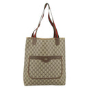 GUCCI GG Supreme Web Sherry Line Tote Bag PVC Beige Red 39 02 003 Auth 176694-2
