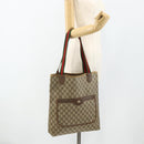 GUCCI GG Supreme Web Sherry Line Tote Bag PVC Beige Red 39 02 003 Auth 176694-21