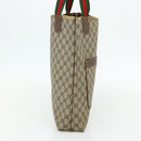 GUCCI GG Supreme Web Sherry Line Tote Bag PVC Beige Red 39 02 003 Auth 176694-4