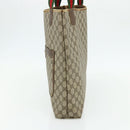 GUCCI GG Supreme Web Sherry Line Tote Bag PVC Beige Red 39 02 003 Auth 176694-5