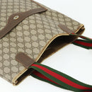 GUCCI GG Supreme Web Sherry Line Tote Bag PVC Beige Red 39 02 003 Auth 176694-6