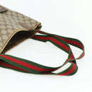 GUCCI GG Supreme Web Sherry Line Tote Bag PVC Beige Red 39 02 003 Auth 176694-7